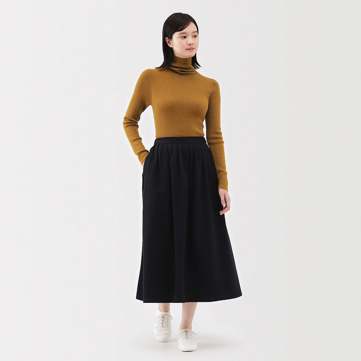 Washable Wool High-Gauge Ribbed Turtleneck Sweater - Image 31