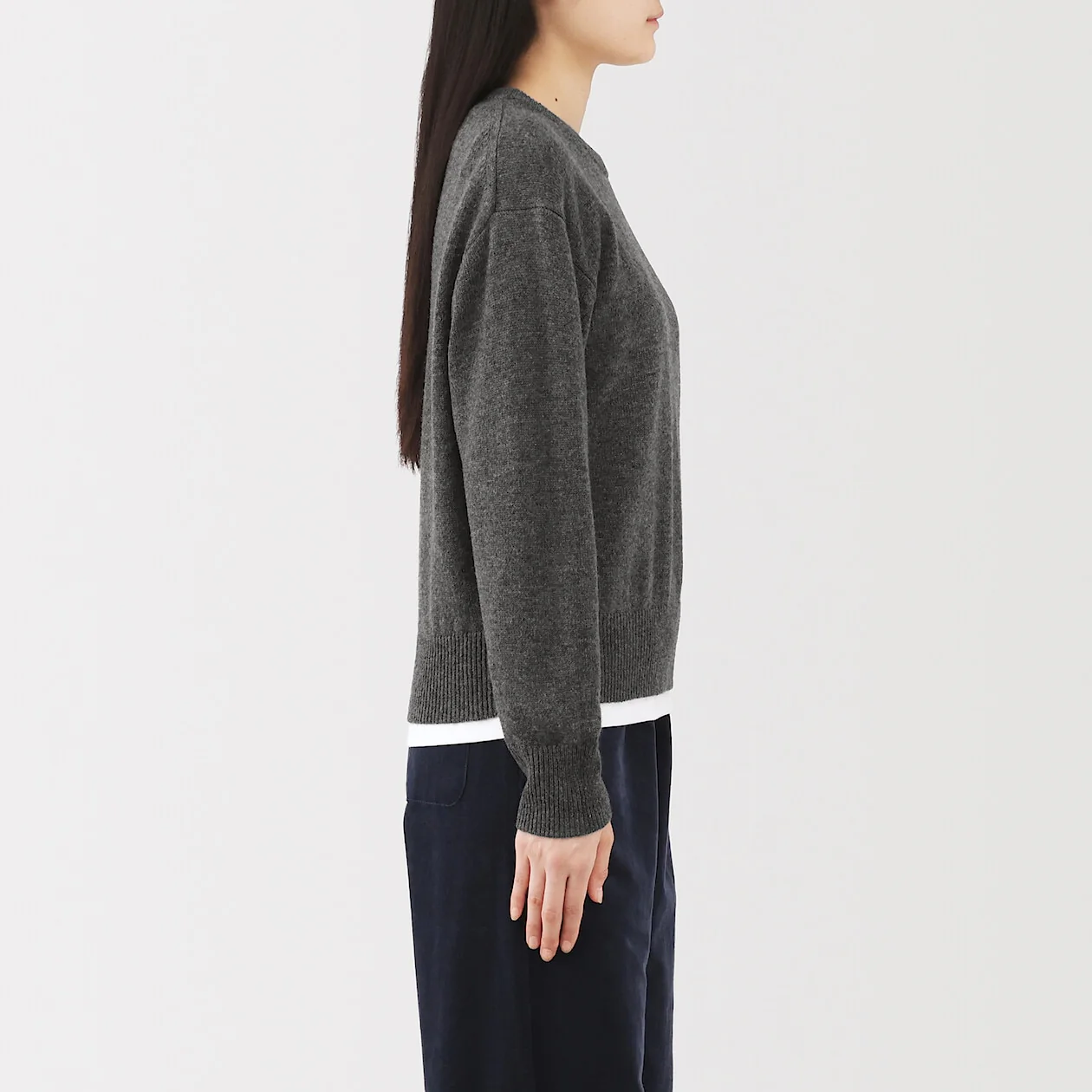 Washable Wool Mid Gauge Crewneck Sweater - Image 7