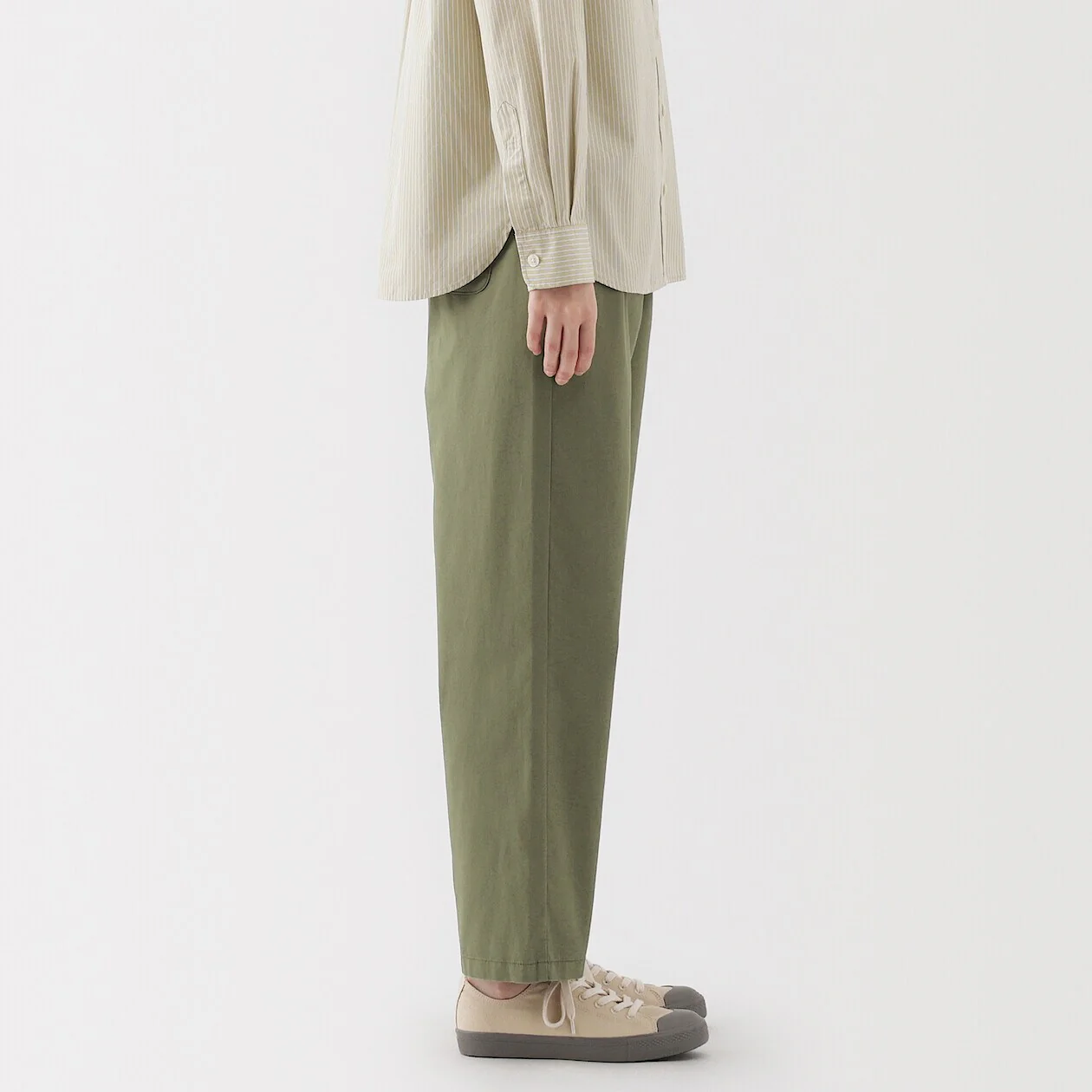Washed Cotton Easy Tapered Pants - Image 3