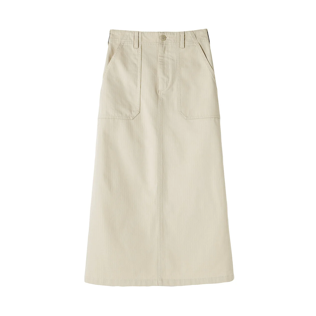 Washed Herringbone Baker Straight Skirt - Image 10