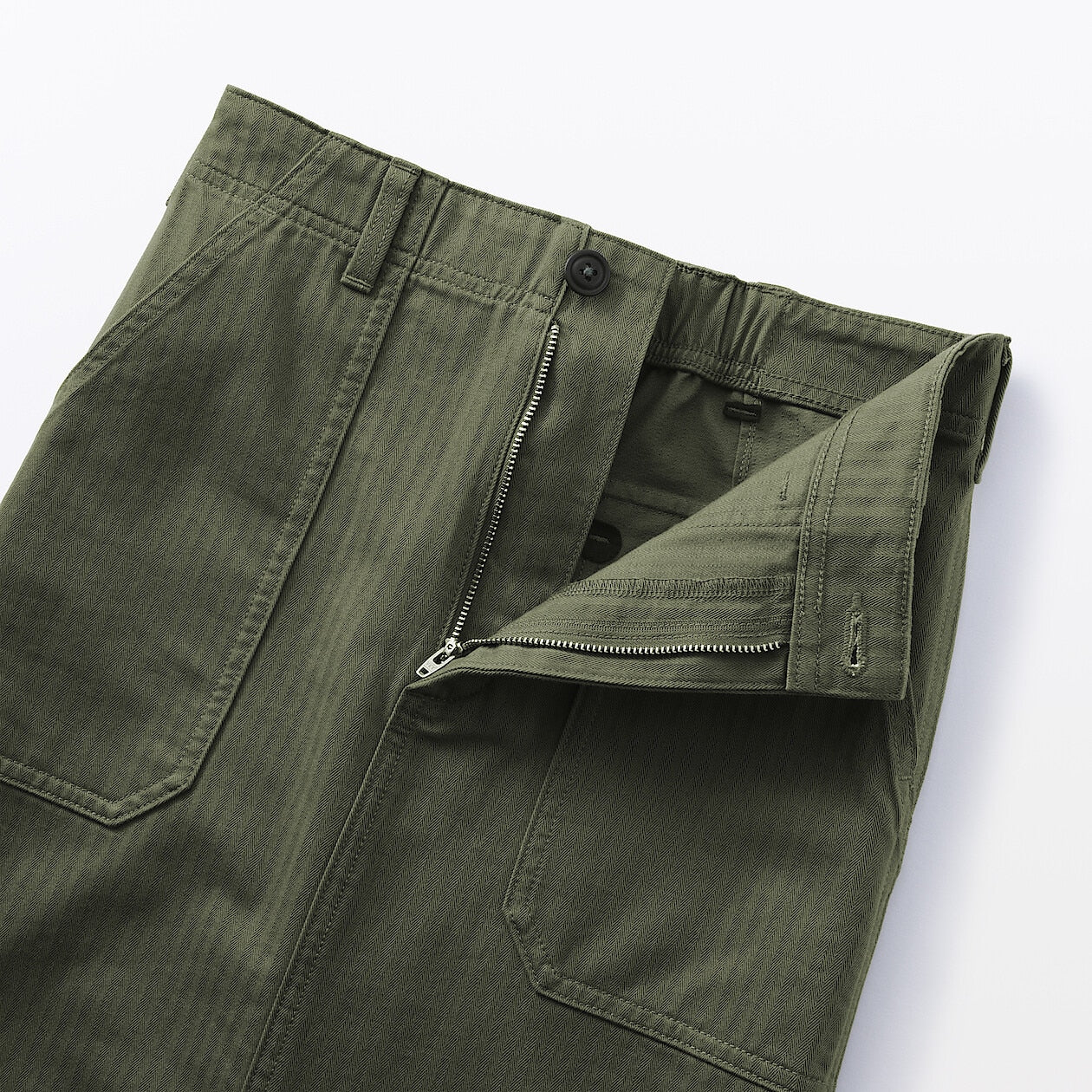 Washed Herringbone Baker Straight Skirt - Image 20