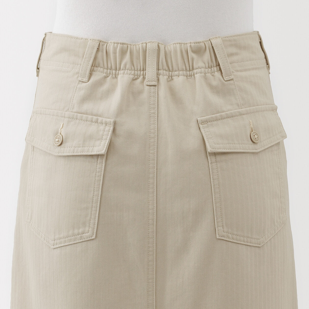 Washed Herringbone Baker Straight Skirt - Image 6