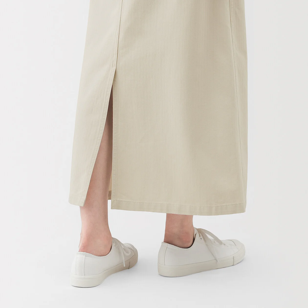 Washed Herringbone Baker Straight Skirt - Image 7