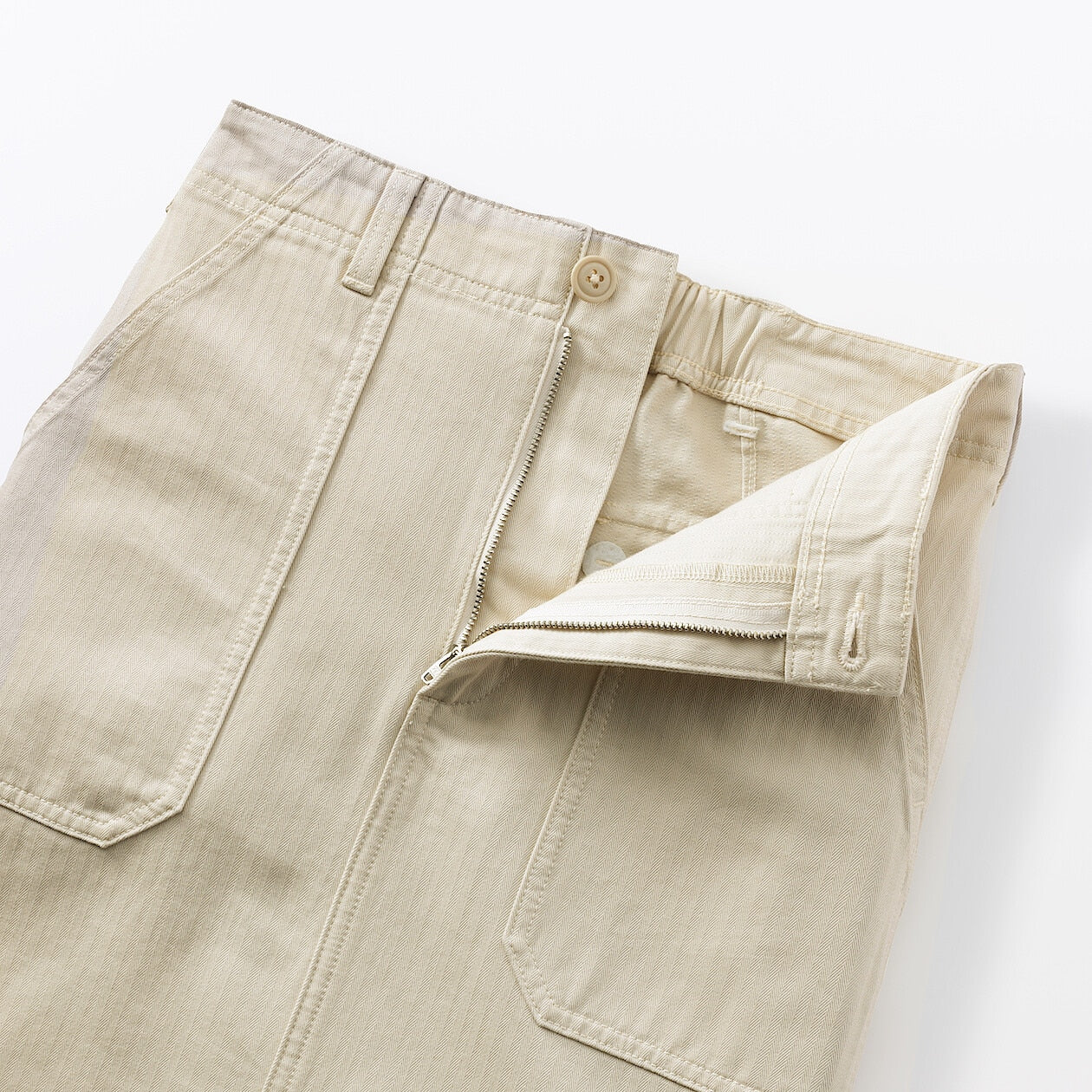 Washed Herringbone Baker Straight Skirt - Image 8