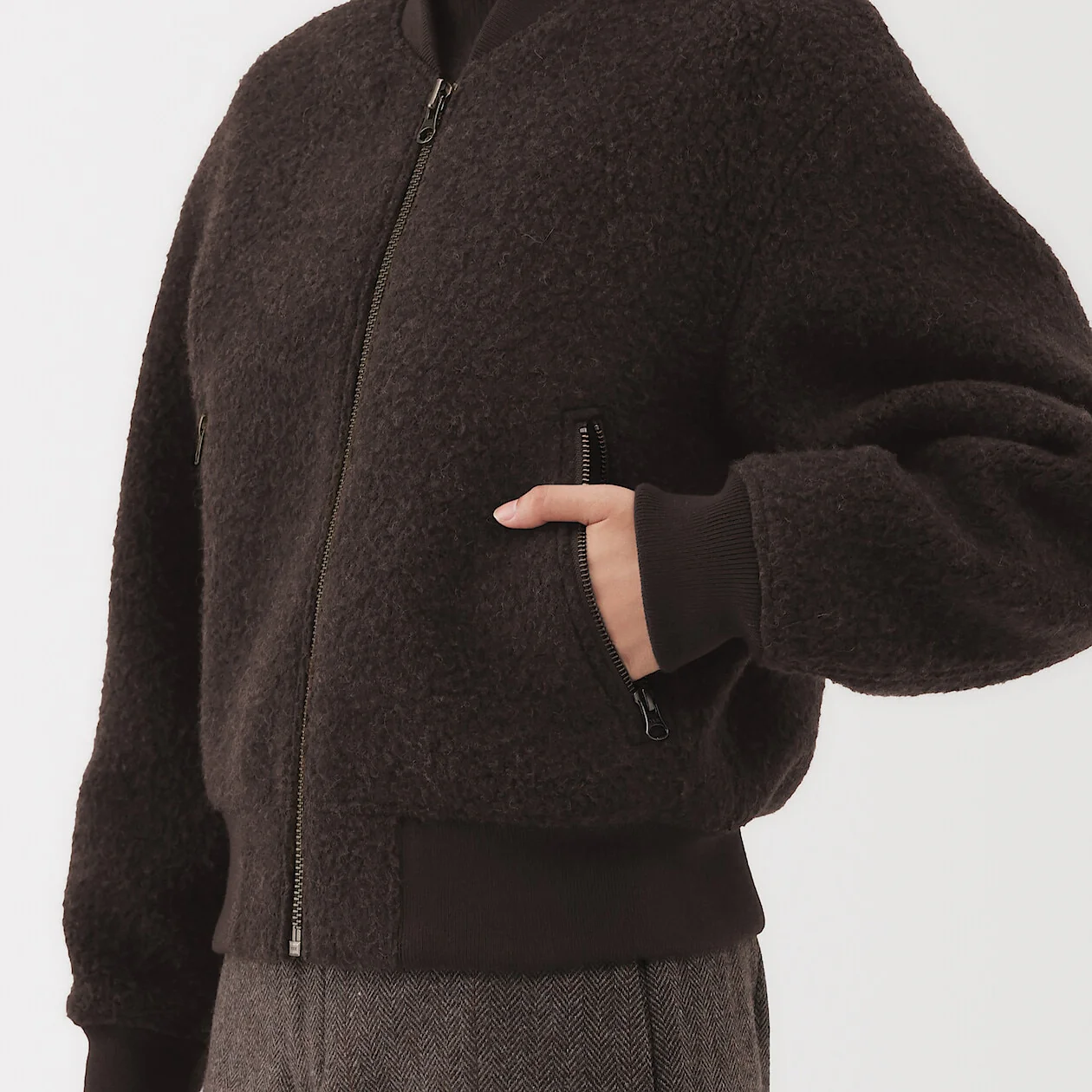 Wool Blend Napping Short Blouson - Image 11