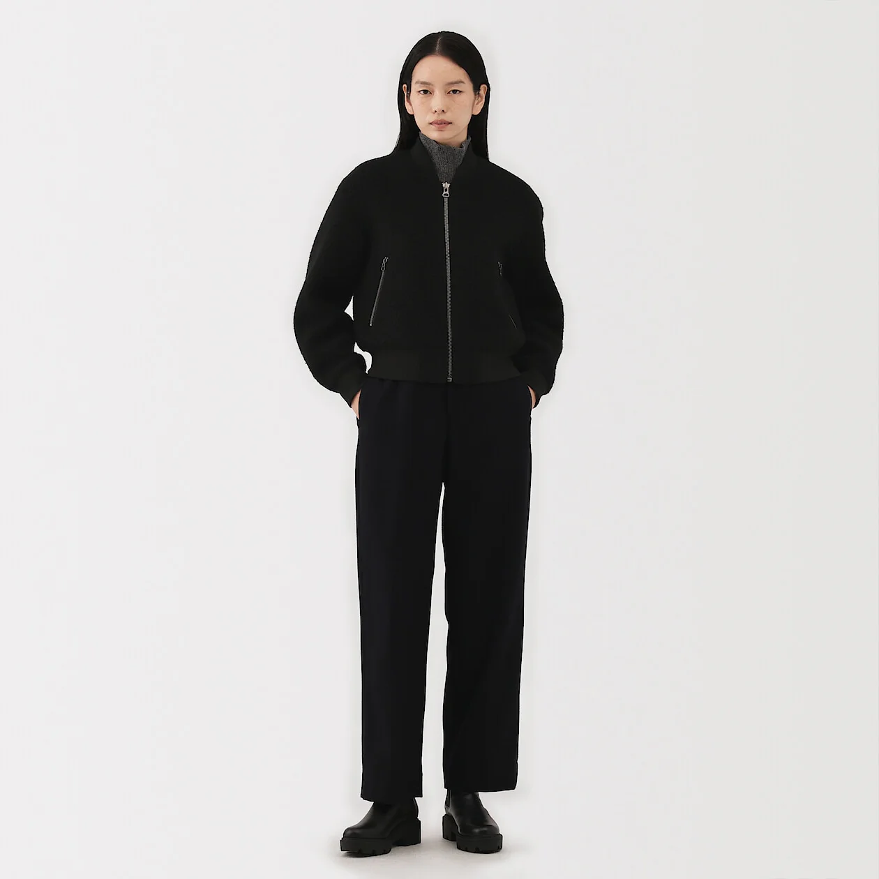 Wool Blend Napping Short Blouson - Image 2